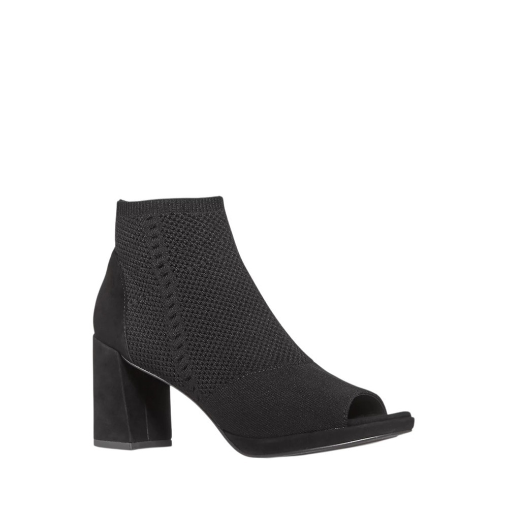 Eileen Fisher Black Margate Stretch Open-Toe Booties